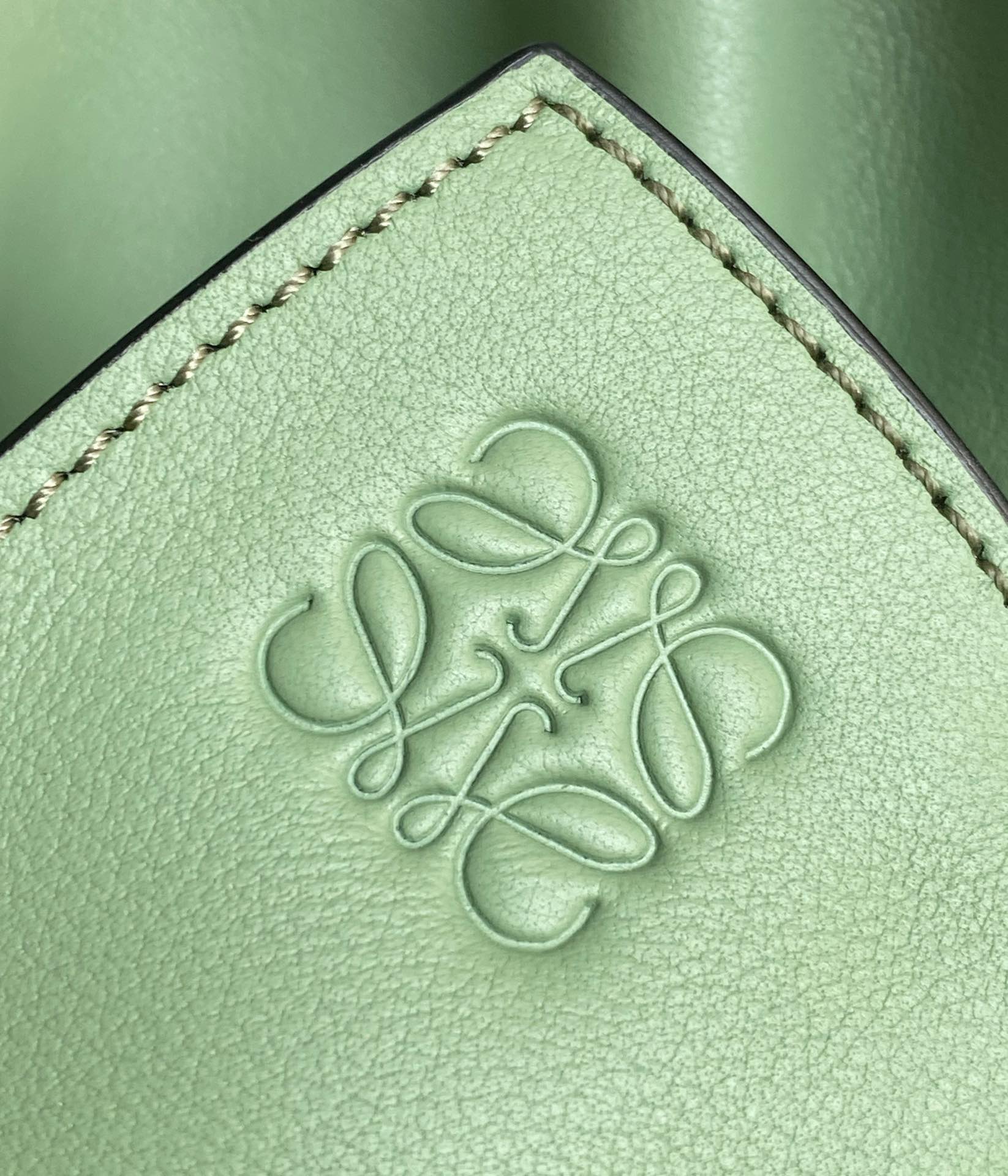 Loewe Medium Flamenco Clutch in Nappa Calfskin Light Green